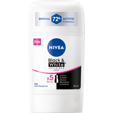 NIVEA Black & White Antyperspirant w sztyfcie Invisible Clear