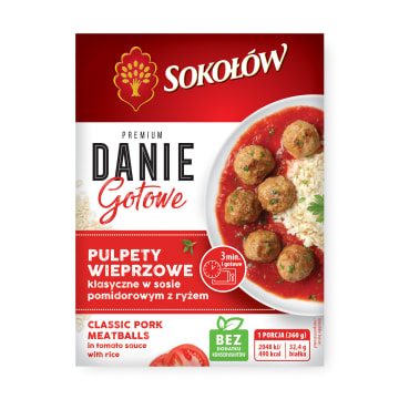 Pulpety wieprzowe klasyczne w sosie pomidorowym z ryżem