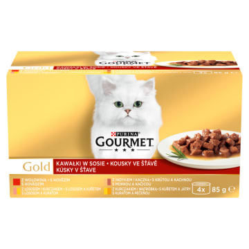 GOURMET Gold Karma dla dorosłych kotów kawałki w sosie 4 szt