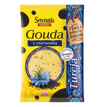 Ser żółty Gouda z czarnuszką w plastrach