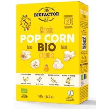 BIOFACTOR Popcorn z solą do mikrofalówki