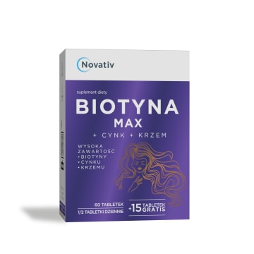 Novativ Biotyna MAX z cynkiem i krzemem - suplement diety (75 tabl.)