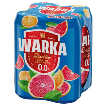 WARKA Radler Mix piwa 0 % i lemoniady grejpfrut z pomarańczą (4 x 500 ml)