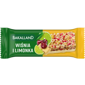 BAKALLAND Baton zbożowy wiśnia i limonka