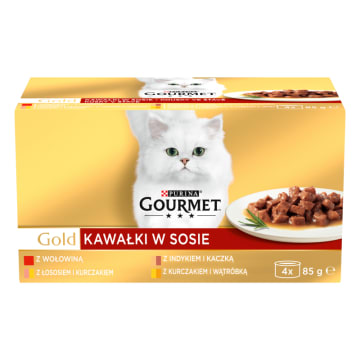 GOURMET Gold Karma dla dorosłych kotów kawałki w sosie 4 szt