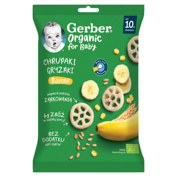 GERBER Organic Chrupaki gryzaki banan po 10. miesiącu BIO