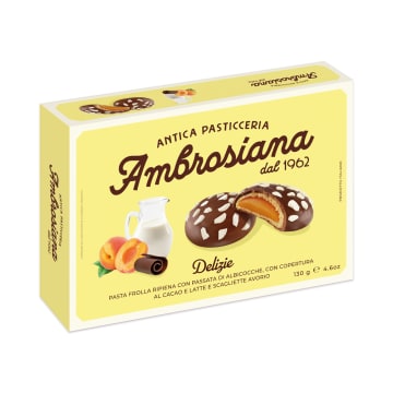 AMBROSIANA Kruche ciastka z nadzieniem morelowym w czekoladzie