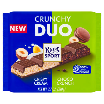 RITTER SPORT Czekolada mleczna DUO chrupiące