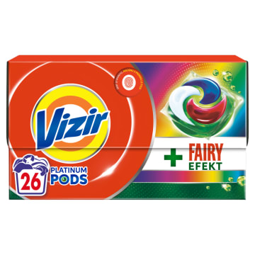 VIZIR All-In-1 Pods +Fairy Efekt Kapsułki do prania tkanin kolorowych 26 prań