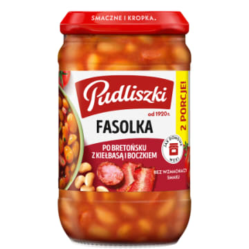 PUDLISZKI Fasolka po bretońsku z kiełbasą i boczkiem