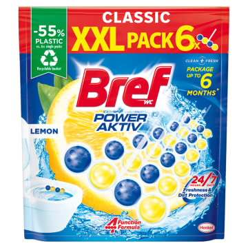 BREF Power Aktiv Zawieszka do WC - Lemon 6x50g