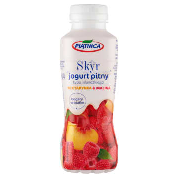 Skyr jogurt pitny typu islandzkiego nektarynka malina