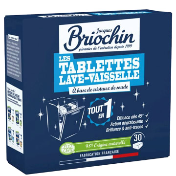 BRIOCHIN Ekologiczne tabletki do zmywarki silnie odtłuszczające 30 tabletek