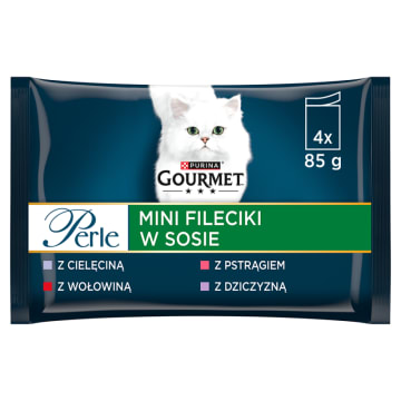 GOURMET Perle Karma dla kotów mini fileciki w sosie z warzywami (4 x 85 g)