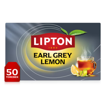 LIPTON Earl Grey Herbata czarna Lemon 50 torebek ex.