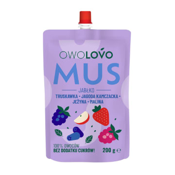 OWOLOVO Mus owocowy jabłko jagoda malina
