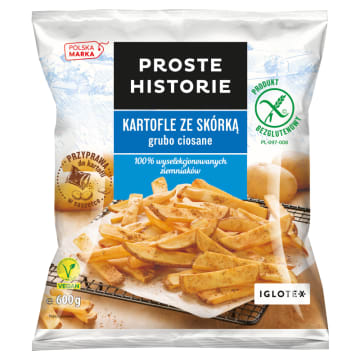 Kartofle ze skórką grubo ciosane