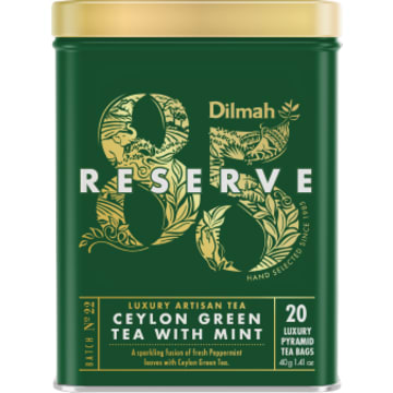 DILMAH RESERVE Ceylon zielona herbata z liśćmi mięty 20 piramidek ex.