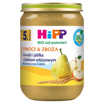 HIPP BIO od pokoleń Gruszki i jabłka z kleikiem orkiszowym BIO