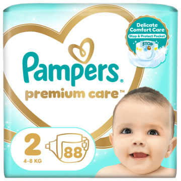 PAMPERS Premium Care Pieluchy Rozmiar 2 (4-8kg) 88 szt.