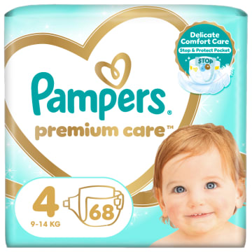 PAMPERS Premium Care Pieluchy Rozmiar 4 Maxi (9-14kg) 68 szt.