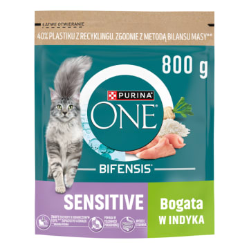 PURINA ONE SENSITIVE Karma dla dorosłych kotów bogata w indyka i ryż