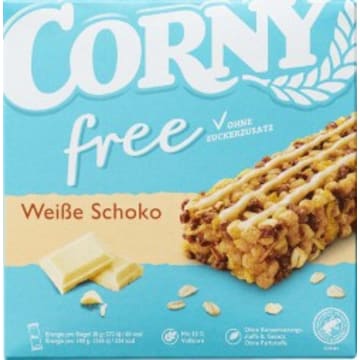 Baton zbożowy Corny FREE z białą czekoladą 6x20g