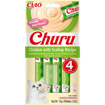 INABA Churu 4x14g Kremowy przysmak dla kotów z przegrzebkami