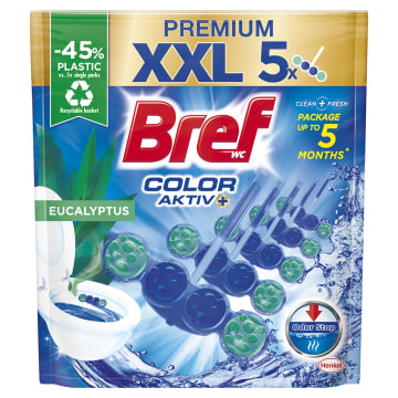 BREF Color Aktiv Zawieszka do WC - Eukaliptus 5x50g