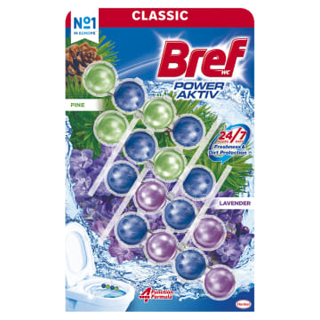 BREF Power Aktiv Zawieszka do WC - Lawendowo-Sosnowa 4x50g