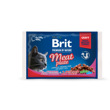 BRIT Premium By Nature Mokra karma dla kotów z mięsem (4x100)