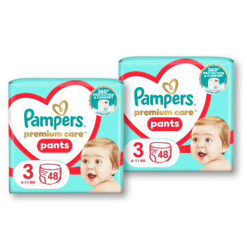 PAMPERS Premium Care Pants Pieluchomajtki Rozmiar 3 (6-11kg) 48 szt.