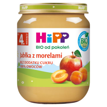 HIPP BIO od pokoleń Jabłka z morelami po 4 miesiącu