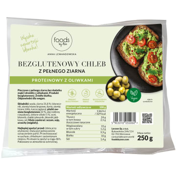 FOODS BY ANN Chleb z pełnego ziarna z oliwkami bezglutenowy