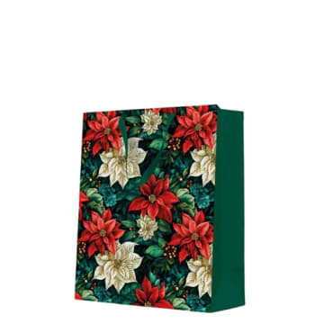 Torba prezentowa Poinsettia on black 26,5x33,5x13 cm