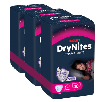 Jednorazowe majteczki na noc dla dziewczynek 4-7 lat 10 szt.