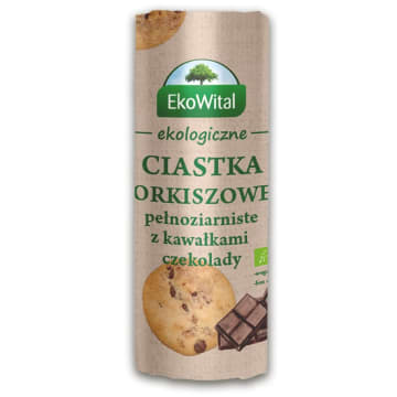 EKO WITAL Ciastka orkiszowe pełnoziarniste z kawałkami czekolady BIO
