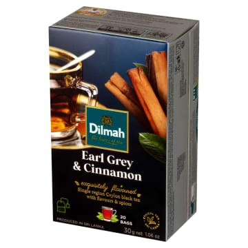 DILMAH Herbata czarna aromatyzowana Earl Grey i Cynamon 20 torebek
