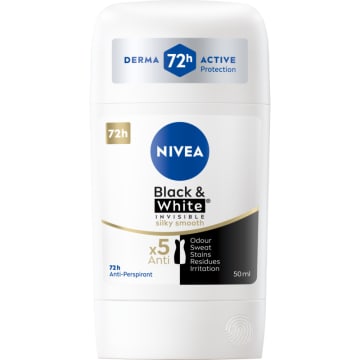 NIVEA Black & White Antyperspirant w sztyfcie Invisible Silky Smooth