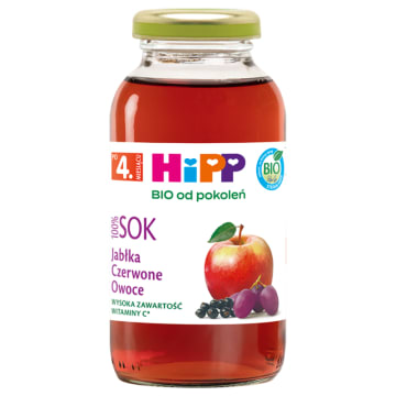 HIPP BIO od pokoleń Sok Jabłka - Czerwone Owoce, po 4 miesiącu