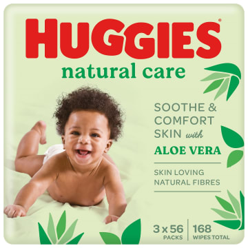 HUGGIES Natural Care Chusteczki nawilżane (3 x 56 szt.)