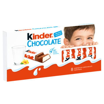 KINDER Chocolate Batoniki z mlecznej czekolady z nadzieniem mlecznym
