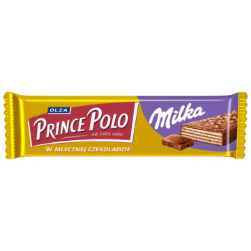 PRINCE POLO Wafelek o z kremem kakaowym MILKA