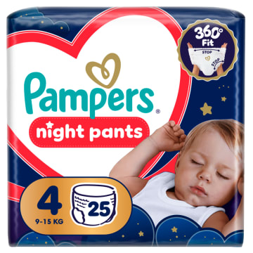 PAMPERS Night Pants Pieluchomajtki rozmiar 4 (9-15 kg) 25 szt.