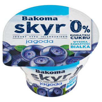 Skyr jogurt typu islandzkiego o smaku jagody bez dodatku cukru