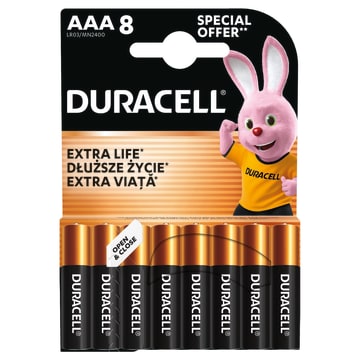 DURACELL AAA/LR 03 Baterie Alkaliczne 8 szt.