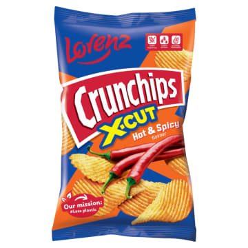 CRUNCHIPS X-Cut Chipsy ziemniaczane o smaku hot & spicy