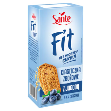 SANTE FIT Ciasteczka zbożowe z jagodą bez cukru 10 szt.