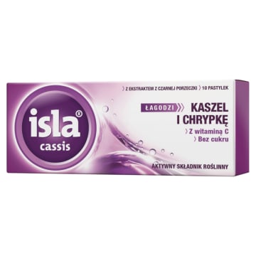 ISLA Pastylki na kaszel i chrypkę z esktraktem z czarnej porzeczki (bez cukru) - suplement diety