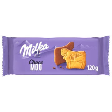 MILKA Choco Mooo Ciastka oblane czekoladą mleczną z mleka alpejskiego